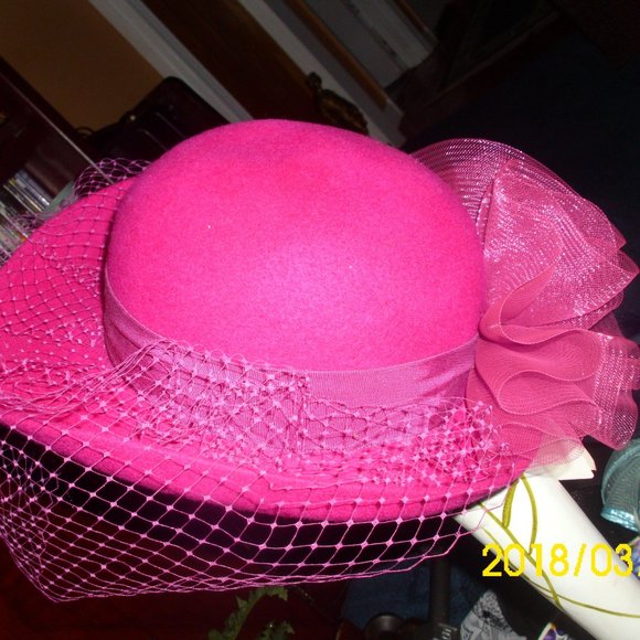 Woman Dress Hat Vintage Tull Netting - Picture 1 of 16